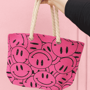 Smiley Rope Handle Tote Bag