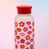 Hearts & Kisses Water Bottle - Lips-Flowers