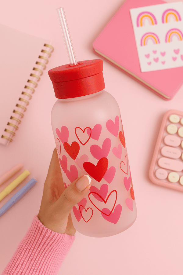 Hearts & Kisses Water Bottle - Image 2