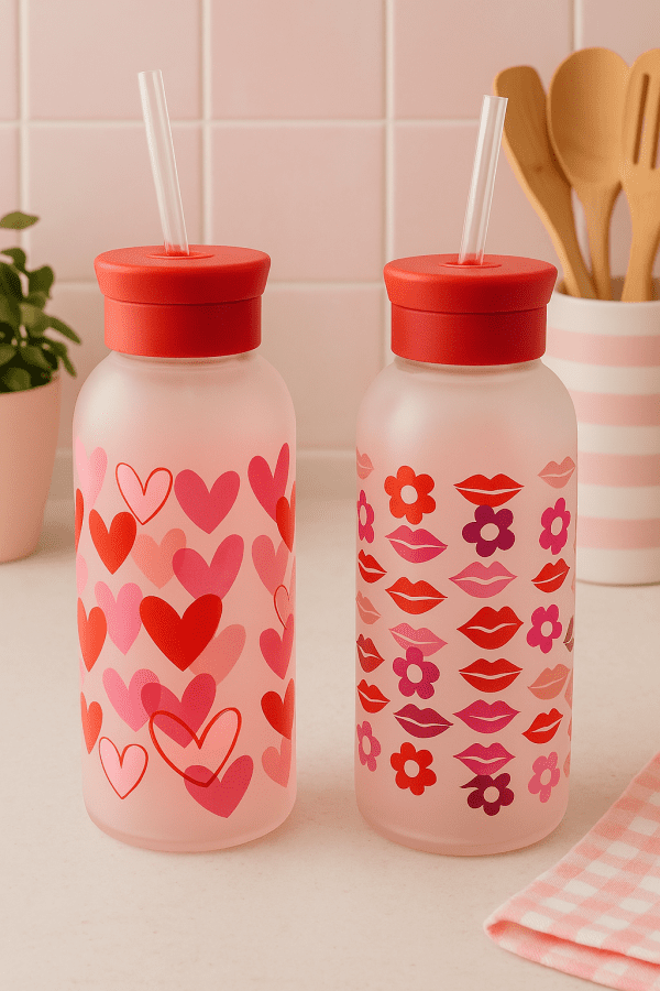 Hearts & Kisses Water Bottle - Image 4