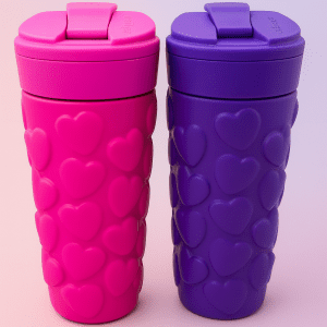 Stylish Love & Sip Tumbler gift idea with heart texture