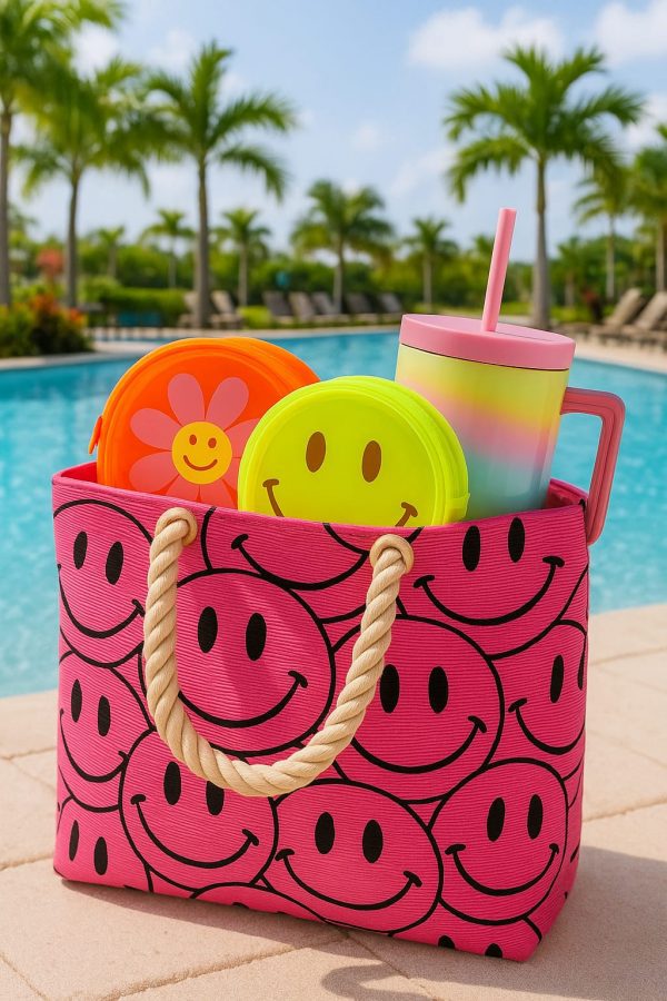 Smiley Rope Handle Tote Bag - Image 3